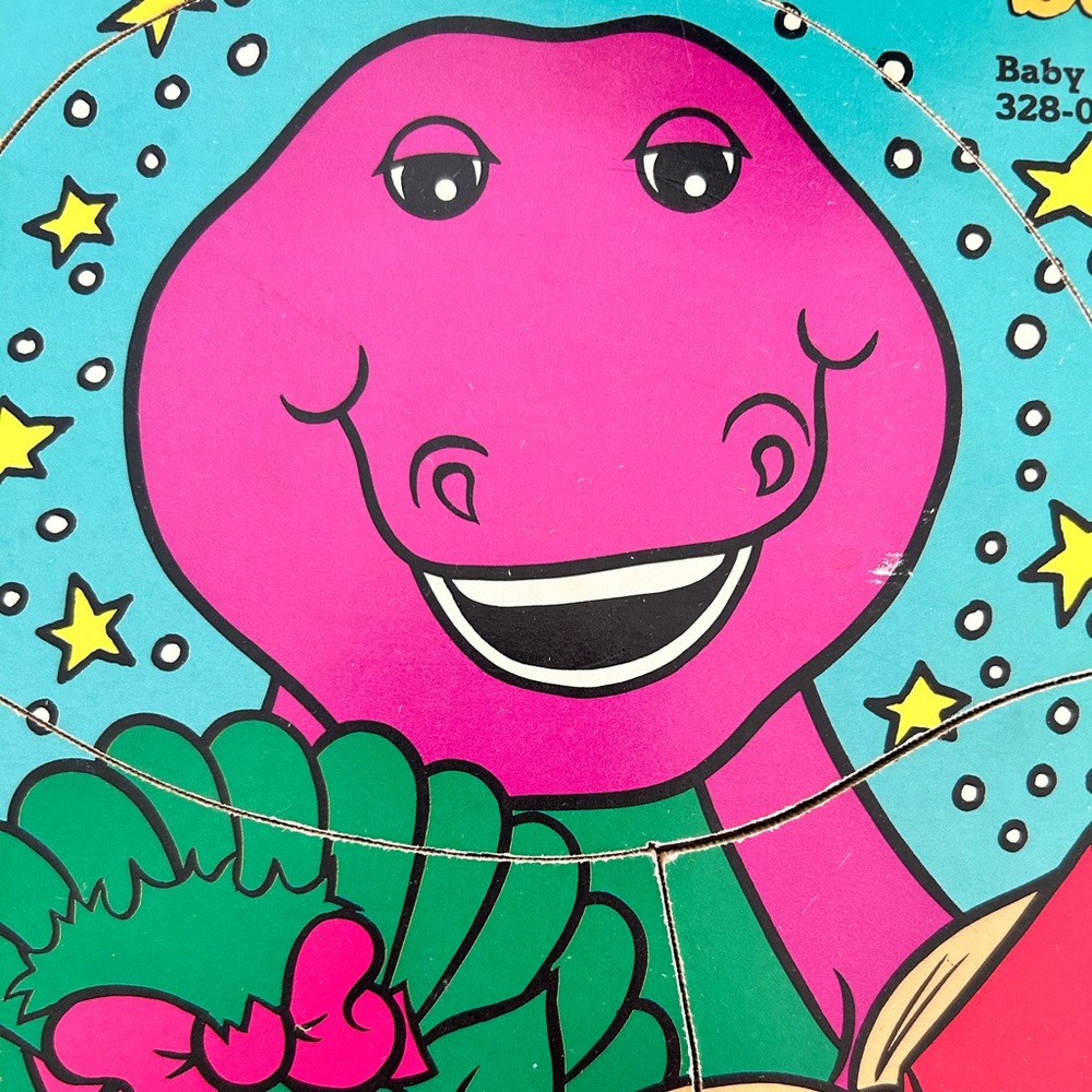 🧩 BARNEY + BABY BOP Playskool Wooden Puzzle 🧩